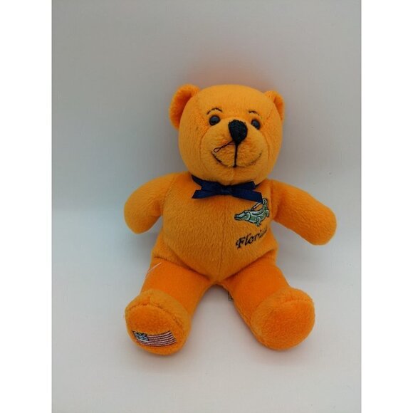 Symbolz Florida Sunshine state Orange Beanie Bear Patriotic Plush USA 7" - Picture 3 of 6